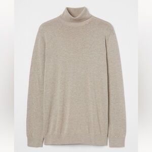 H&M Slim Fit Fine-knit Turtleneck Sweater - Light beige - Men